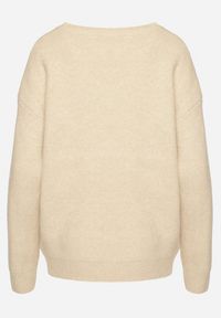 Born2be - Beżowy Sweter z Wiskozą oraz Kaszmirem Nelilena. Okazja: na co dzień. Kolor: beżowy. Materiał: kaszmir, wiskoza. Długość rękawa: długi rękaw. Długość: długie. Styl: casual, elegancki