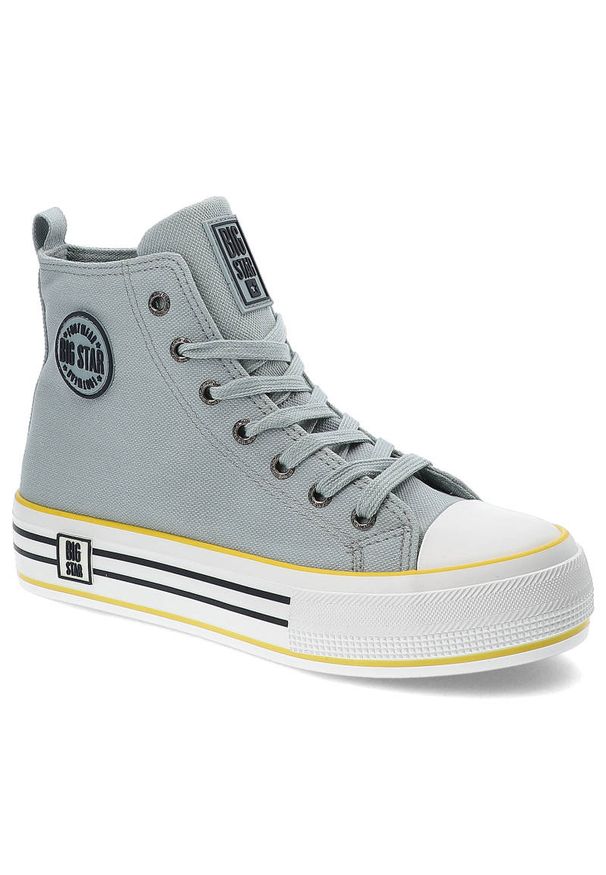 Big-Star - Niebieskie Trampki Big Star Damskie Stylowe Buty. Okazja: na co dzień, do pracy, na spacer. Kolor: niebieski. Materiał: materiał. Szerokość cholewki: normalna. Sezon: wiosna. Styl: elegancki