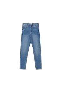 Cropp - Niebieskie jeansy skinny z wysokim stanem - Niebieski. Stan: podwyższony. Kolor: niebieski #1