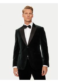 BOSS - Boss Marynarka H-Hutson-Tux-231 50484709 Zielony Slim Fit. Kolor: zielony. Materiał: bawełna