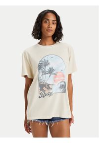 Roxy T-Shirt ERJZT06023 Beżowy Regular Fit. Kolor: beżowy. Materiał: bawełna #1