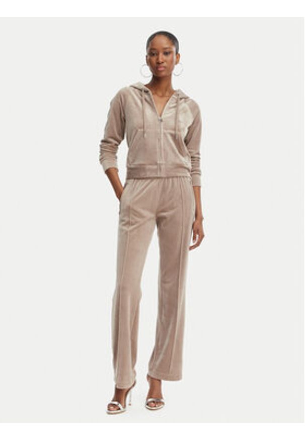Juicy Couture Bluza Madison JCWAS126326 Beżowy Slim Fit. Kolor: beżowy. Materiał: syntetyk