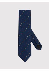 Pako Lorente - PAKO LORENTE – Granatowy krawat męski w kwiaty. Kolor: niebieski. Materiał: poliester. Wzór: kwiaty #1