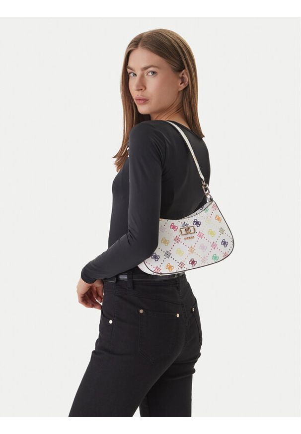Guess Torebka Emelie Logo HWGM99 28180 Biały. Kolor: biały. Materiał: skórzane