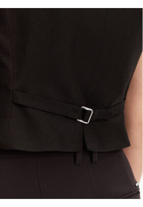 Weekend Max Mara Kamizelka Pace 2515151012 Czarny Slim Fit. Kolor: czarny. Materiał: len, wiskoza