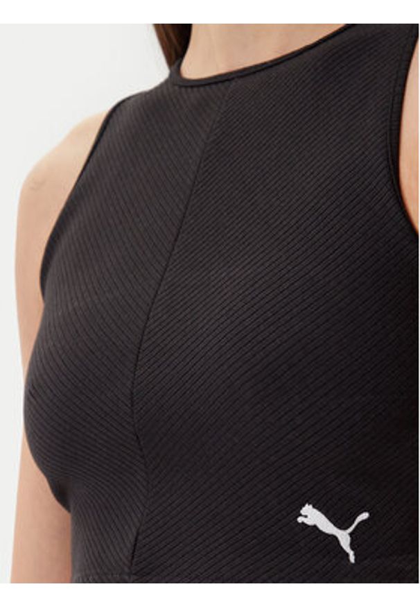 Puma Top Ess 629765 Czarny Slim Fit. Kolor: czarny. Materiał: bawełna