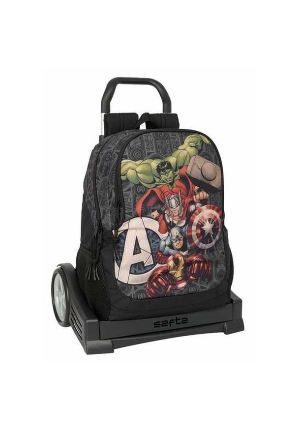 Marvel - Torba szkolna z kółkami The Avengers Vendetta Czarny. Kolor: czarny. Wzór: motyw z bajki