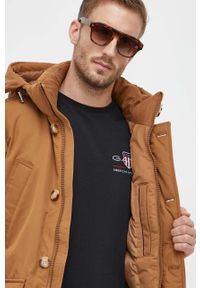 TOMMY HILFIGER - Tommy Hilfiger kurtka puchowa męska kolor brązowy zimowa. Kolor: brązowy. Materiał: puch. Sezon: zima #4