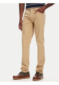 Kappa Spodnie materiałowe Gabardine 67117PW Beżowy Regular Fit. Kolor: beżowy. Materiał: bawełna