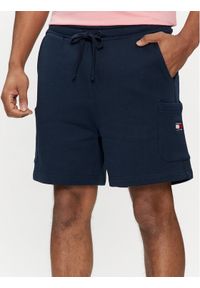 Tommy Jeans Szorty sportowe Badge DM0DM18479 Granatowy Regular Fit. Kolor: niebieski. Materiał: bawełna. Styl: sportowy