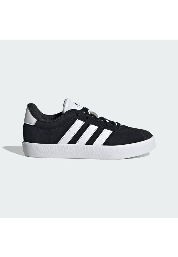 Adidas - Buty VL Court 3.0 Kids. Kolor: czarny, biały, wielokolorowy. Materiał: zamsz, materiał. Sport: turystyka piesza