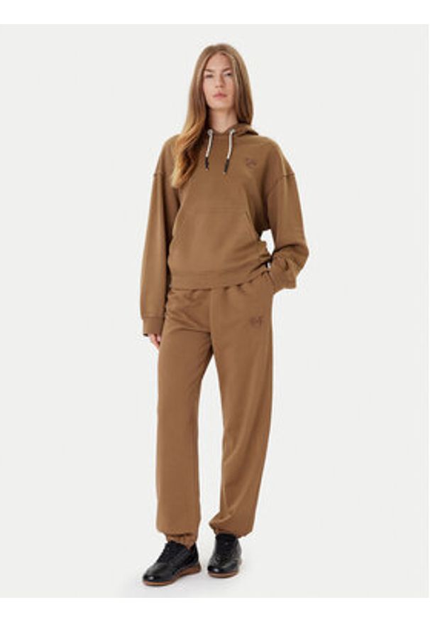 Pinko - PINKO Spodnie dresowe Pazzo 105508 A2RB Brązowy Regular Fit. Kolor: brązowy. Materiał: bawełna