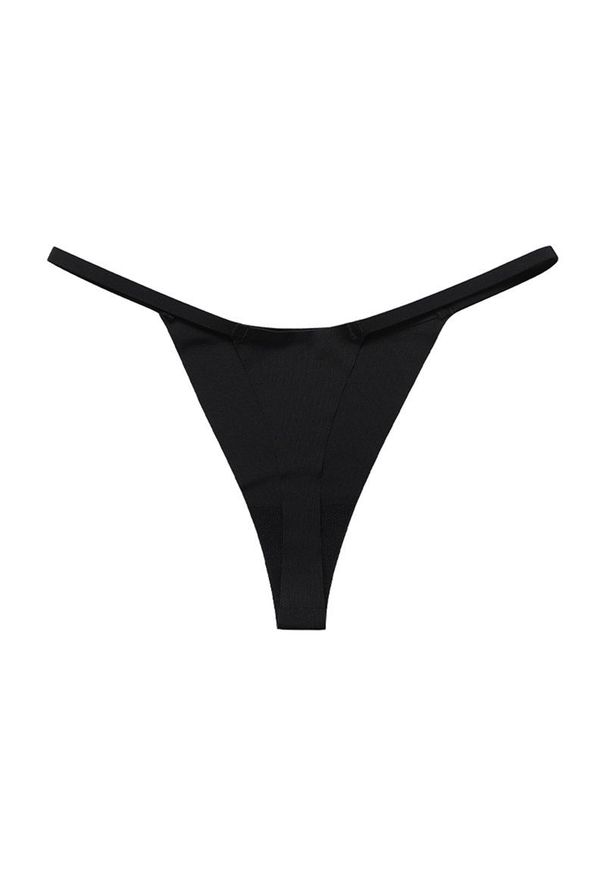 Intica - Figi damskie na cienkiej gumce niewidoczne pod odzieżą Valya. Kolor: czarny. Materiał: tkanina