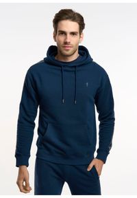 Ochnik - Bluza męska. Okazja: na co dzień. Typ kołnierza: kaptur. Kolor: niebieski. Materiał: materiał. Styl: casual, klasyczny #1