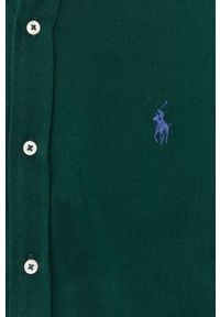 Polo Ralph Lauren - Koszula bawełniana. Typ kołnierza: polo. Kolor: zielony. Materiał: bawełna. Długość rękawa: długi rękaw. Długość: długie #4