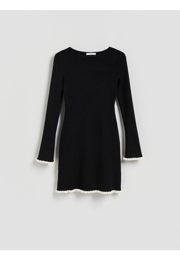 Reserved - Sukienka z wiskozą - czarny. Kolor: czarny. Materiał: wiskoza