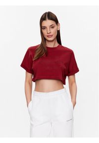 Calvin Klein Jeans T-Shirt J20J221048 Bordowy Regular Fit. Kolor: czerwony. Materiał: bawełna #1