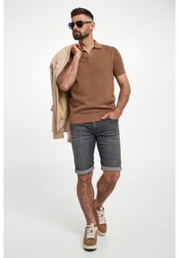 Karl Lagerfeld - Polo męskie z dzianiny ażurowej KARL LAGERFELD. Typ kołnierza: polo. Materiał: dzianina. Wzór: ażurowy #3