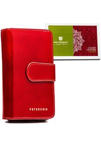 Portfel damski Peterson PTN 76116-SH czerwony. Kolor: czerwony. Materiał: skóra, lakier #1