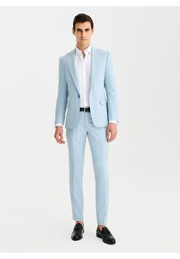 Pako Lorente - PAKO LORENTE - Błekitne spodnie ganiturowe. Materiał: poliester, wiskoza, elastan. Wzór: gładki. Sezon: wiosna, lato #4