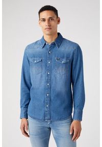 Wrangler - MESKA KOSZULA JEANSOWA WRANGLER 27MW ICON MID STONE 112341913. Materiał: jeans #1