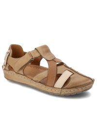 Beżowe Sandały Armodo Wygodne Obuwie Damskie. Kolor: beżowy. Sezon: lato. Obcas: na obcasie. Styl: boho. Wysokość obcasa: niski