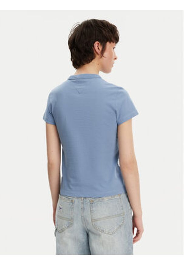 Tommy Jeans T-Shirt DW0DW20153 Niebieski Regular Fit. Kolor: niebieski. Materiał: bawełna