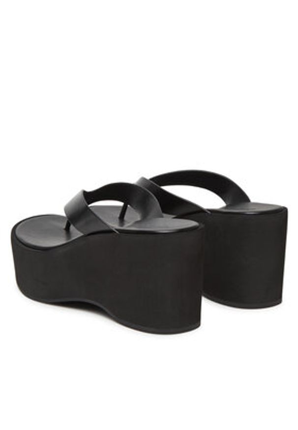 Coach Japonki Sculpted C CAR60 Czarny. Kolor: czarny. Materiał: skóra