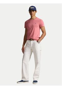 Polo Ralph Lauren T-Shirt 710671438433 Różowy Custom Slim Fit. Typ kołnierza: polo. Kolor: różowy. Materiał: bawełna #4