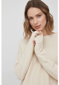 Drykorn sweter bawełniany damski kolor beżowy lekki. Kolor: beżowy. Materiał: bawełna. Wzór: gładki #2