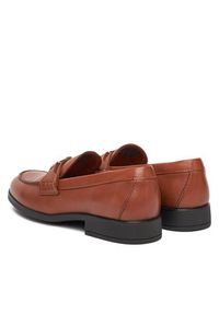 TOMMY HILFIGER - Tommy Hilfiger Loafersy Th Logo Leather Loafer FW0FW08705 Brązowy. Kolor: brązowy. Materiał: skóra #6