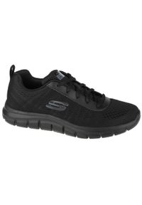 skechers - Buty do chodzenia męskie Skechers Trackmoulton. Zapięcie: sznurówki. Kolor: czarny. Materiał: syntetyk, materiał. Szerokość cholewki: normalna. Sport: turystyka piesza