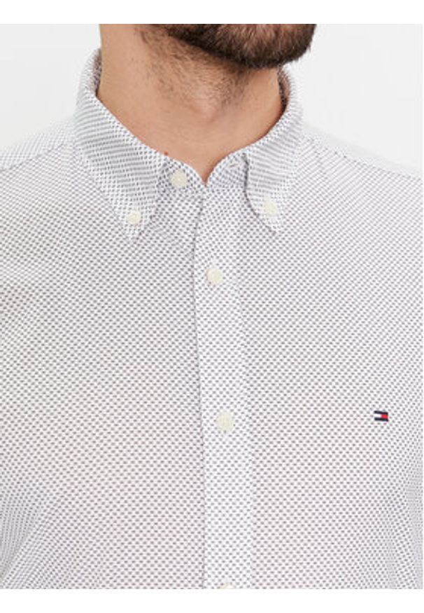 TOMMY HILFIGER - Tommy Hilfiger Koszula MW0MW33762 Biały Regular Fit. Kolor: biały. Materiał: bawełna
