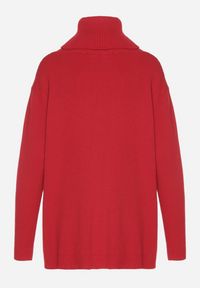 Born2be - Czerwony Sweter z Golfem i Dodatkiem Kaszmiru Rorizia. Okazja: na co dzień, do pracy. Typ kołnierza: golf. Kolor: czerwony. Długość: długie. Wzór: aplikacja. Materiał: kaszmir. Długość rękawa: długi rękaw. Sezon: zima, jesień. Styl: casual, klasyczny #5