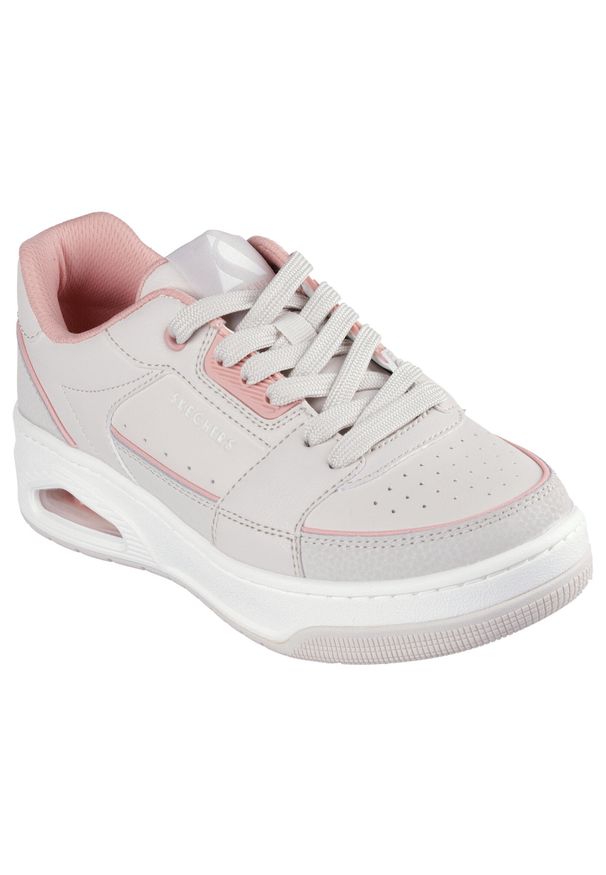 skechers - Buty do chodzenia damskie Skechers Uno Court Courted Style. Zapięcie: sznurówki. Kolor: beżowy. Materiał: materiał, skóra, tkanina, syntetyk. Szerokość cholewki: normalna. Sport: turystyka piesza