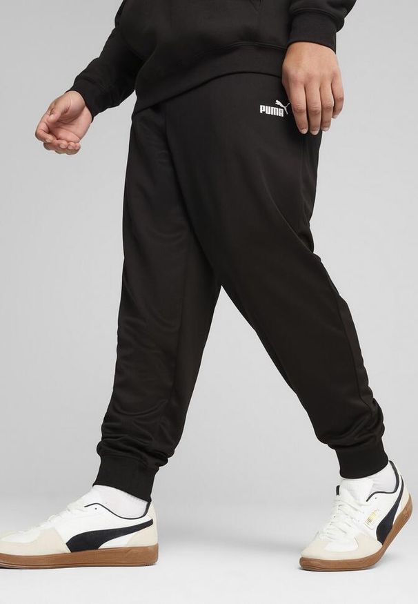 Puma - Męskie spodnie poliestrowe Essentials z logo No. 1 PUMA Black. Kolor: czarny. Materiał: poliester. Wzór: nadruk