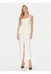 SIMONA CORSELLINI - Simona Corsellini Spódnica ołówkowa P25CPGO01501 Beżowy Slim Fit. Kolor: beżowy. Materiał: syntetyk #5