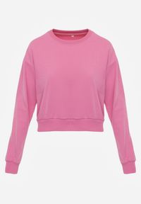 Renee - Fuksjowa Bluza z Bawełną ze Ściągaczami przy Rękawach i w Pasie Alberia. Kolor: różowy. Materiał: bawełna #8