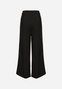 Renee - Czarne Spodnie High Waist Garniturowe z Szerokim Nogawkami Silzemia. Okazja: na co dzień, na spotkanie biznesowe, do pracy. Stan: podwyższony. Kolor: czarny. Styl: casual, biznesowy, elegancki, klasyczny #2