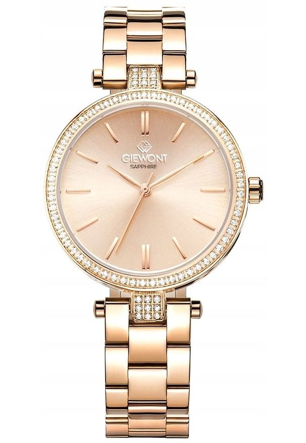 Zegarek Giewont Zegarek Damski Giewont Sapphire Różowe Złoto GW9890-B3. Kolor: różowy, złoty, wielokolorowy