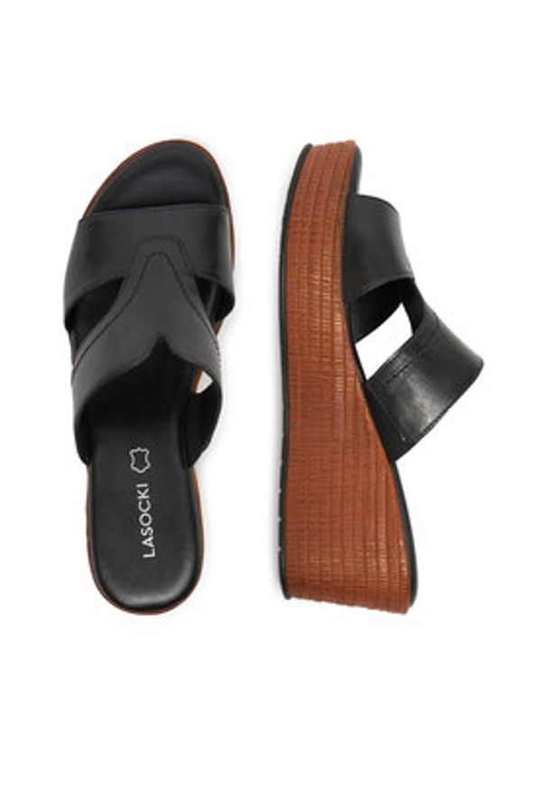 Lasocki Klapki WI16-NYASA-01 Czarny. Kolor: czarny. Materiał: skóra