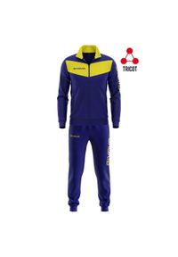 Dres piłkarski dla dzieci Givova Tuta Visa granatowo-żółty. Kolor: niebieski. Materiał: dresówka. Styl: sportowy