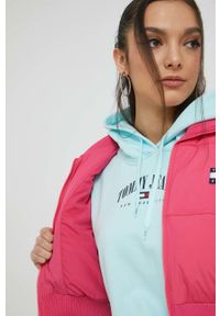 Tommy Jeans kurtka damska kolor różowy zimowa. Kolor: różowy. Materiał: puch, poliamid. Sezon: zima #4