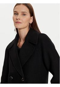 Morgan Płaszcz wełniany 242-GITI Czarny Loose Fit. Kolor: czarny. Materiał: wełna, syntetyk #5