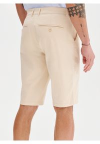 Pako Lorente - PAKO LORENTE - Beżowe szorty męskie. Okazja: na co dzień. Kolor: niebieski, beżowy. Materiał: bawełna, elastan. Wzór: gładki. Sezon: lato. Styl: casual #4