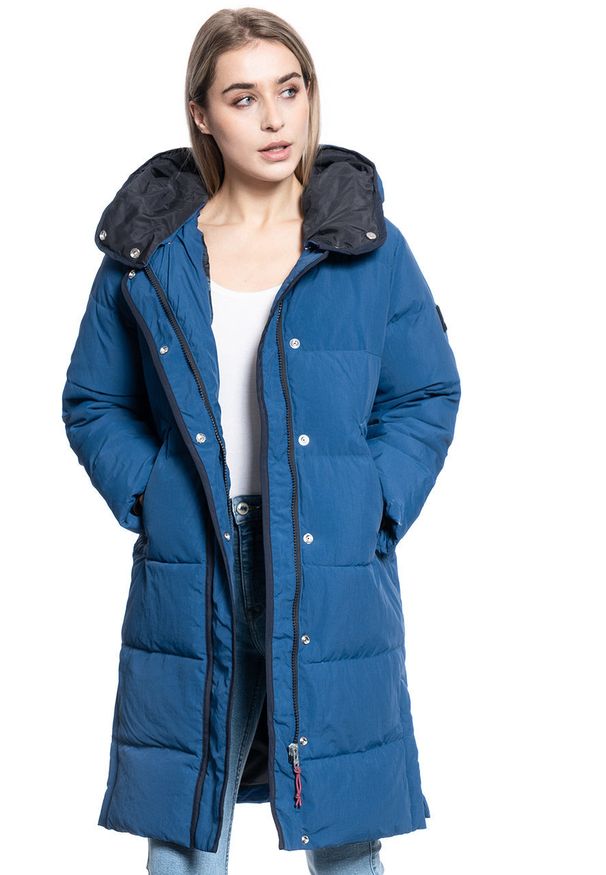 Lee - KURTKA DAMSKA LEE LONG PUFFER OIL BLUE L56WVDMO 112113147