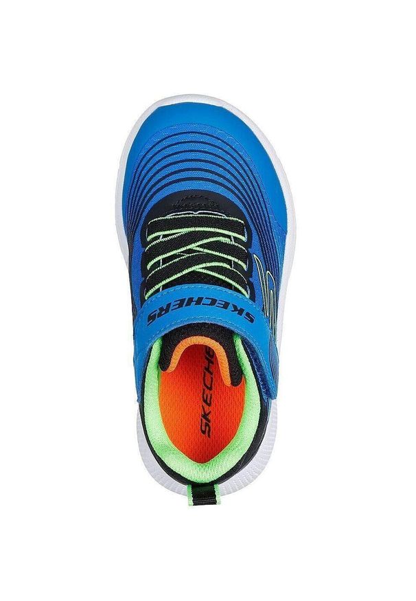 skechers - Buty do chodzenia niemowlęce Skechers Microspec Advance. Kolor: niebieski. Materiał: materiał, syntetyk. Szerokość cholewki: normalna. Sport: turystyka piesza