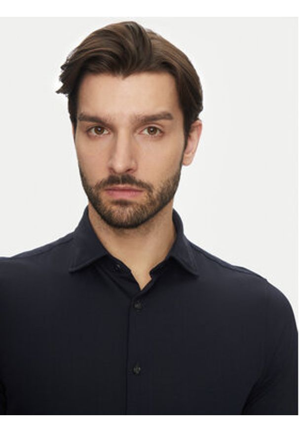 Michael Kors Koszula MD0MD91498 Granatowy Slim Fit. Kolor: niebieski. Materiał: bawełna