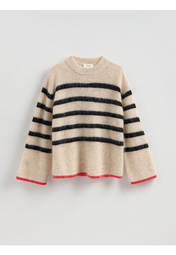 Reserved - Sweter z wełną i moherem - wielobarwny. Materiał: moher, wełna
