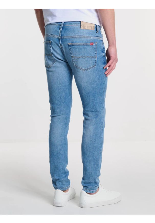 Big-Star - Jeansy męskie skinny jasnoniebieskie Deric 238. Okazja: na co dzień. Stan: obniżony. Kolor: niebieski. Styl: klasyczny, elegancki, casual